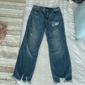 Express cropped straight high rise jeans